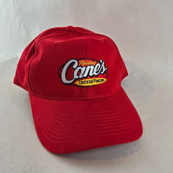 Raising Canes Hat Red Adjustable Chicken Fingers Restaurant Employee Promo Cap - Picture 4 of 9